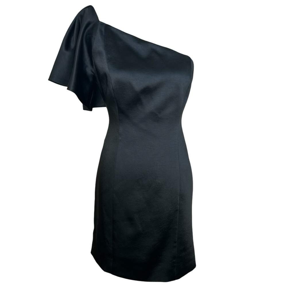 Fame & Partners‎ Cara One-Shoulder Black Mini Dress Size 10 NWT Free People